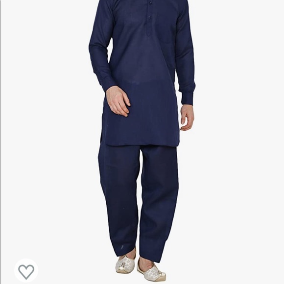 Royal Kurta Men's Linen Pathani Suit - Picture 2 of 5